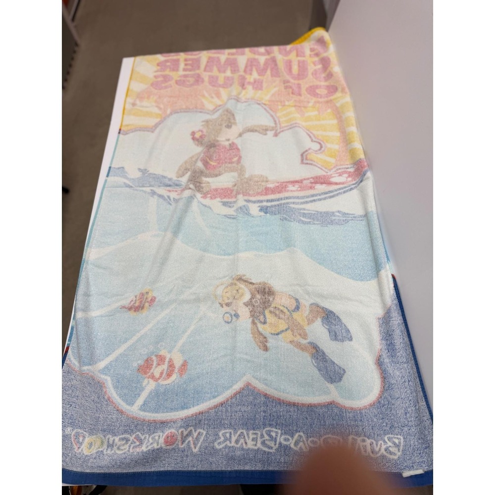 Build A Bear Workshop Beach Towel Endless Summer Hugs Surfing Diving Fish - Picture 4 of 6